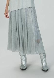 Marc Aurel elegantní stříbrná sukně s lesklým efektem