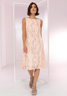 Bianca elegantní šaty s potiskem a lodičkovým výstřihem