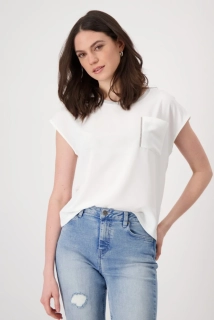 Monari stylová halenka s ozdobnou kapsou bílá