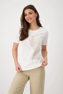 Monari tričko s béžovým abstraktním potiskem