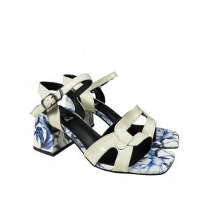 Urban Ladies dámské sandály s květinovým potiskem na podpatku