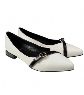 Urban Ladies elegantní dámské baleríny s černým páskem a sponou